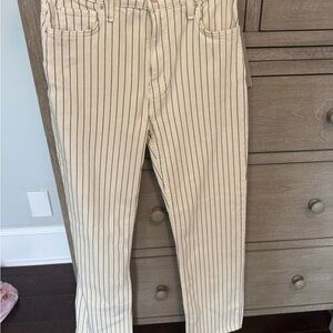 Hudson Jeans Cream and Black Striped Jeans